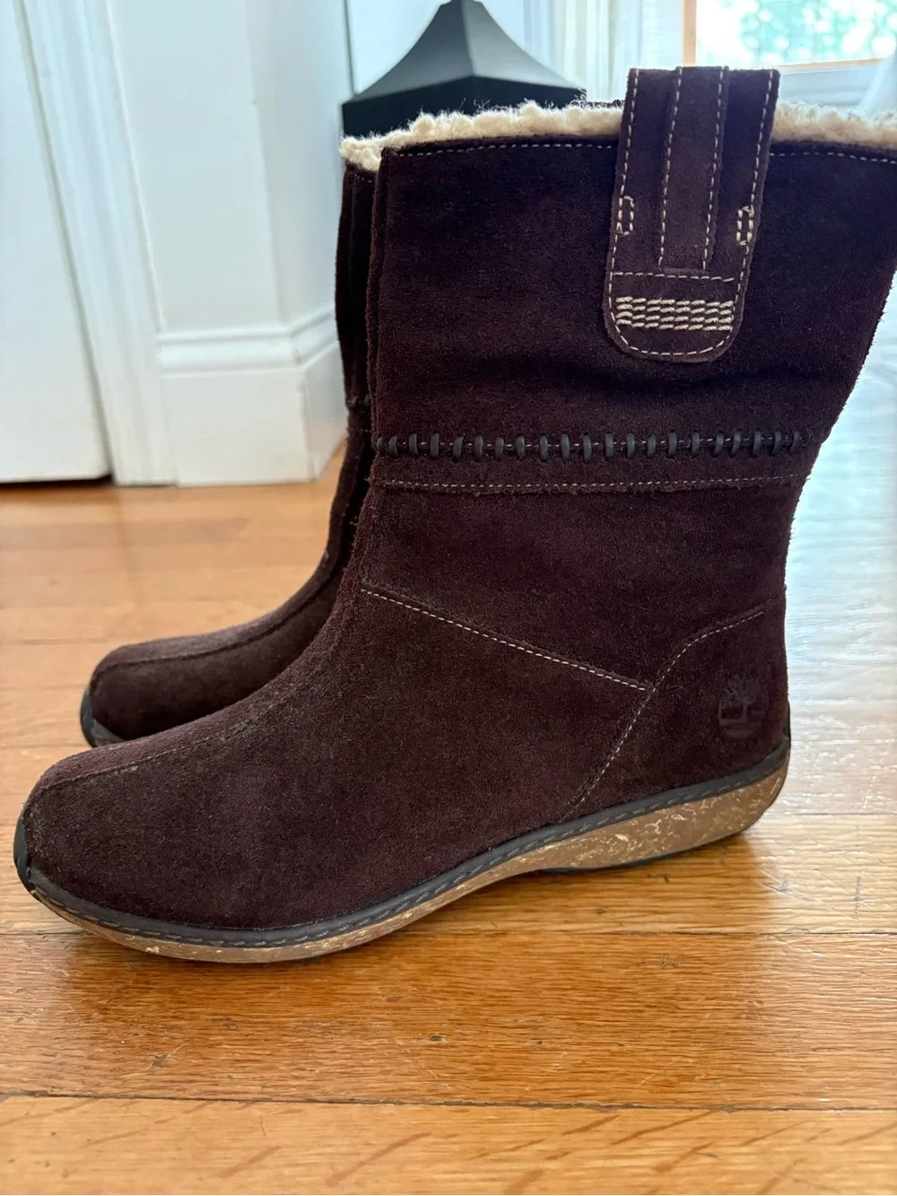 Timberland Women's Dark Brown Suede Fleece-Lined Winter Boots